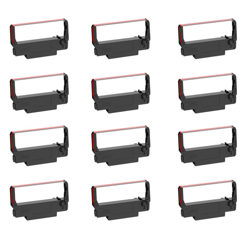 Bigger Replacement for ERC-30, ERC 30 34 38 B/R Compatible Ribbon Used with Epson ERC30 ERC34 ERC38 NK506 Printer (Black and Red, 12 Pack) - Image 1